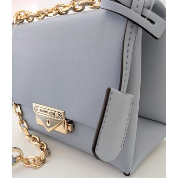 Michael Kors Cece Small Pale Blue Vegan Leather Convertible Flap Crossbody Bag - Picture 11 of 12